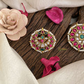 Vriksham Antique Floral Kundan Jadau Chandran & Suryan Billai-J2944